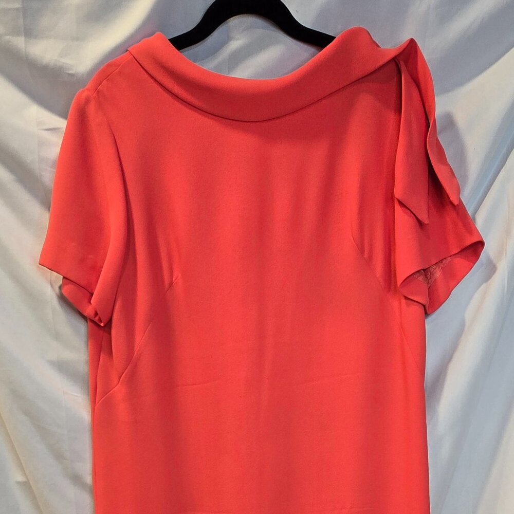 Vintange Greer Dress Woolf Brothers Coral Pink Size 16 Matching Belt Button-up
